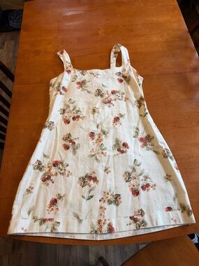 Abercrombie & Fitch Cream Dress with Strawberry Floral Print